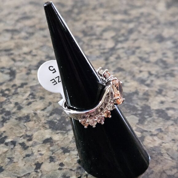 Bomb Party RG33782 "Drops of Sunshine" Smokey Topaz Cubic Zirconia Sz 5 - Picture 3 of 5